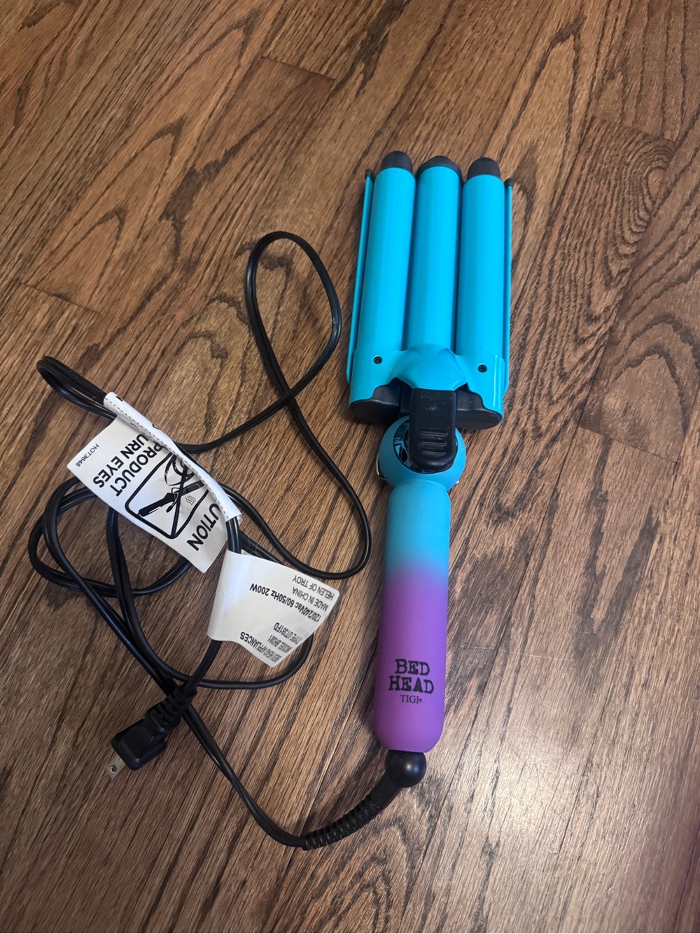 BedHead Triple Barrel Waver in Teal and Purple Ombre